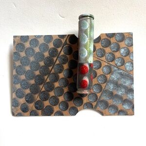 Artistic Polka Dot Brooch Clip- Multicolor- with Art Card.